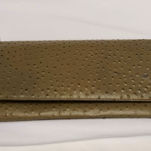 Taupe faux ostrich clutch